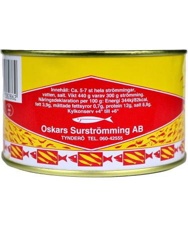 Oskars Surstr mming 440g / 300g Fish can (fermented herring) - Buy Online on GoSupps.com