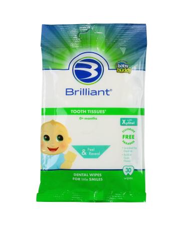 Brilliant Wipe N Brush - Silicone Toothbrushes & Xylitol Tooth Tissues for Infants | Oral Care for 4-16 Months - Baby Registry Must-Haves - Buy Online on GoSupps.com