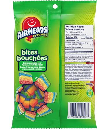 Airheads - Xtremes Rainbow Bites - 200g Peg Bag - Chewy and Tangy Snack for On-The-Go Snacking - Buy Online on GoSupps.com