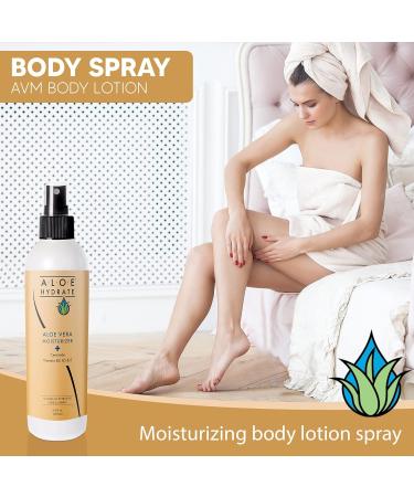 Hydrating Body Lotion Spray with Hyaluronic Acid & Aloe Vera | Moisturize Soften & Nourish Skin International Shipping Available - Buy Online on GoSupps.com
