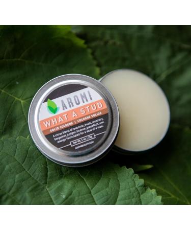Aromi Solid Cologne | Fresh Light Men's Scent Vegan Cruelty-free Wax Oakmoss Musk Rosemary Fragrance Gift Travel Alcohol-free (What a Stud) - Buy Online on GoSupps.com