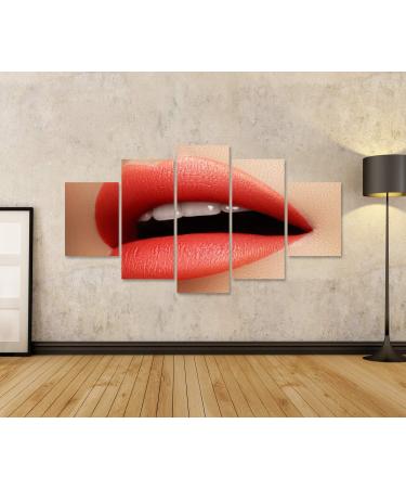 GBDV-MFPx Image on Canvas Cosmetics Makeup Gloss Lipstick On Lips Closeup of Beautiful Female Mouth with Red and Pink Lipp Makeup Part Of Face Wall Living Room Home Office Bedroom Images - Buy Online on GoSupps.com