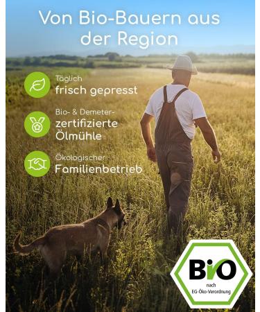 Wolfsbach Organic Linseed Oil for Dogs & Cats Omega 3 & 6 5L Cold Pressed 100% Organic from Germany Feed & BARF Oil Certified De- ko-060 - Buy Online on GoSupps.com