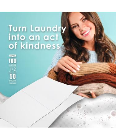 Travel Laundry Detergent Sheets | Plant-Based Eco Soap for Handwashing & Machine | High-Efficiency Free & Clear Fresh Scent | 50 Count (100 Loads - Buy Online on GoSupps.com