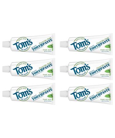 Tom's of Maine Travel Size Fluoride-Free Fresh Mint Toothpaste, 3 oz. 6-Pack (Packaging May Vary) Fresh Mint Fluoride-Free 3.0 Ounce, 12 Pack