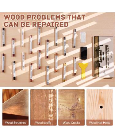 DEWEL Wood Filler Sticks - 18 Color Wood Wax Crayon Kit for Scratch & Furniture Repair | International Shipping Available - Buy Online on GoSupps.com
