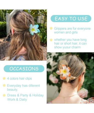 Midodo Colorful Flower Hair Clips - 4 Pack Slip-Resistant Accessories for Thick & Thin Hair - Perfect for Women & Girls - Buy Online on GoSupps.com