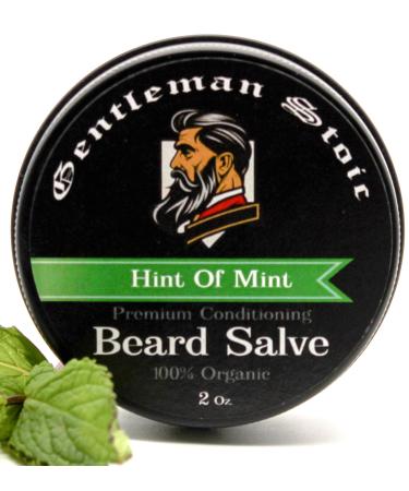 Premium Beard Balm - Argan Avocado Seed Oil and Vitamin E Infused - Strengthening and Conditioning Beard Balm For Men. Stop Itch Flaking and Frizz (Fresh Mint - 2oz)