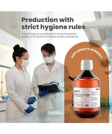 hd-line 500ml Propylene Glycol E1520 Perfect for DIY Pharmaceutical Grade 99.7% Food Grade PG Raw Material Pure Vegan Ph.Eur/USP - Buy Online on GoSupps.com