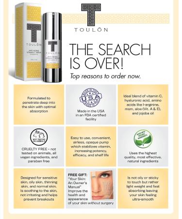 Vitamin C Serum with Hyaluronic Acid - Anti-Aging & Anti-Wrinkle Facial Serum for Men & Women | Natural & Organic - Buy Online on GoSupps.com