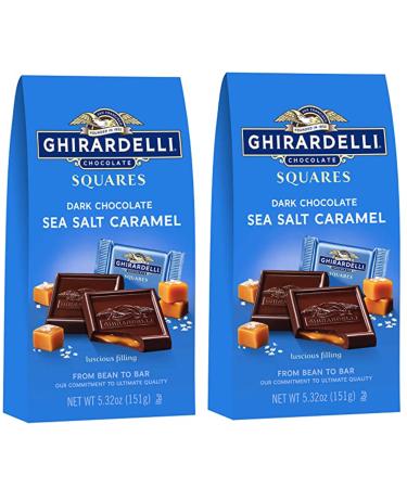Ghirardelli Dark & Sea Salt Caramel Chocolate Squares, 5.32 oz - Pack of 2