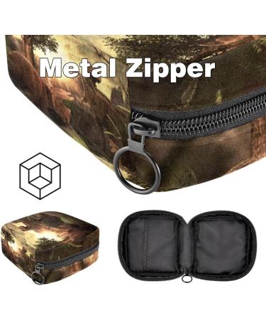 Portable Women's Napkin Storage Bag - Dinosaur Chalk Design | Menstrual Cup & Bandage Organizer for First Periods - Buy Online on GoSupps.com