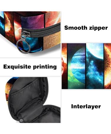 Menstrual Bag with Zipper - Cosmic Planet Ladies Napkin Pouch & Tampons Collection Bags for Women & Girls - International Shipping Available - Buy Online on GoSupps.com