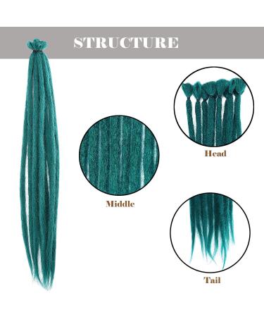 10PCS Turquoise Dreadlock Extensions - Synthetic Crocheted Faux Locs for Men & Women | Jamaica Punk Hip-Hop Hair Accessories - Buy Online on GoSupps.com