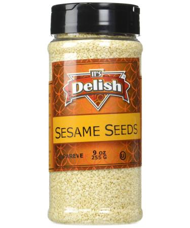 Sesame Seeds White (Hulled) by Its Delish, 9 Oz. Medium Jar Nutty 9 Ounce (Pack of 1)