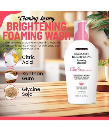 Clear Essence Exclusive Brightening Foaming Cleanser - Gentle Acne Treatment & Daily Face Wash - Dermatologist Recommended 5oz - Perfect for All Skin Types - Buy Online on GoSupps.com