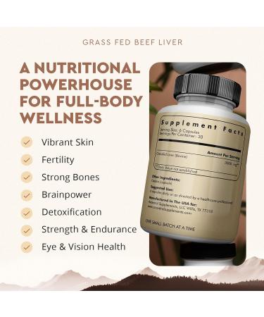 Ancestral Supplements Grass Fed Beef Liver Capsules Supports Energy Production Cleansing Digestion Immunity and Body Wellness Non GMO Freeze Dried Liver Support 180 Capsules Bottle (3 Pack) - Buy Online on GoSupps.com