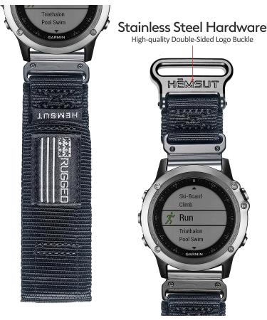Garmin Watch Band: Super Rugged Nylon Sports Strap for fnix/Forerunner/Vivoactive/MARQ/D2 Series - Black 26MM, Small Size - Buy Online on GoSupps.com
