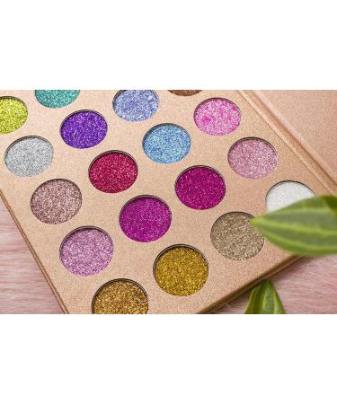 DE'LANCI Glitter Eyeshadow Palette - 24 Colors, Highly Pigmented Metallic Shimmer Shadows for Women and Girls - Cruelty Free, Pressed Chunky Glitter Set - Buy Online on GoSupps.com
