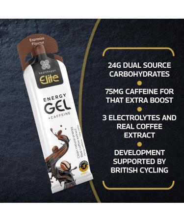 British Cycling Energy Gels | 24g Dual Source Fast Acting Carbs | 3 Electrolytes- Sodium Potassium & Calcium | Vegan (Espresso with Caffeine) - Buy Online on GoSupps.com