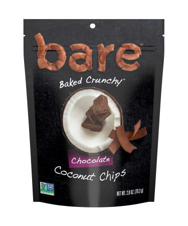 Bare Baked Crunchy Coconut Chips, Chocolate, Gluten Free, 2.8 Ounce Bag, Pack of 6