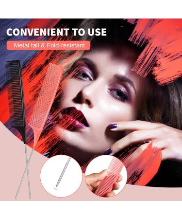 2-Piece Hair Styling Comb Set - Coloring, Highlighting, and Cutting - Black and Pink - Buy Online on GoSupps.com
