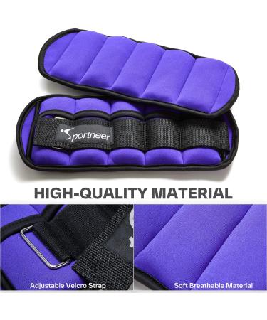 Adjustable Ankle Weights Set - 0.23kg to 0.9kg Foot/Wrist Weight Cuffs - Purple | International Shipping - Buy Online on GoSupps.com