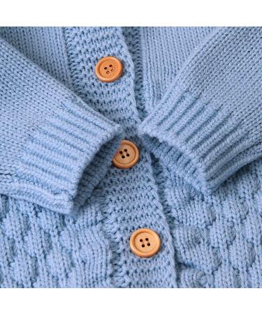 Haokaini Newborn Baby Ear Hooded Knitted Winter Romper 12-18 Months Blue - Buy Online on GoSupps.com