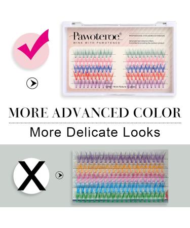 Colored Cluster Lashes Individual Lashes DIY Eyelash Extension 5 Colors Lash Clusters Eyelash 14mm Curl Lash Extension 100pcs Clusters False Lashes Set Pack by Pawotence (Color-Mix-14mm) COLORFUL - Buy Online on GoSupps.com