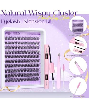 Buy Wispy Lash Clusters Kit | Natural C Curl Eyelash Extensions - 16mm with Bond & Seal - Winifred - Buy Online on GoSupps.com