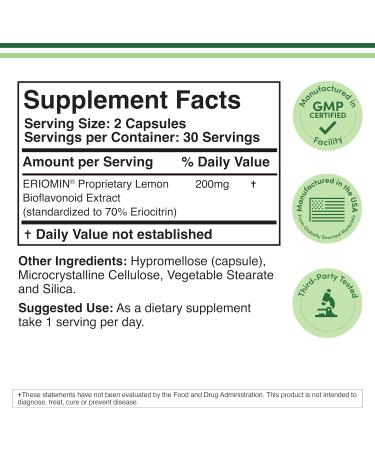 GLP-1 Supplement - Clinically Studied Bioflavonoid Extract to Help Support Natural GLP 1 Levels and Promote Gut Health (200mg 30 Servings) Std to 70% Eriocitrin and 5% Hesperidin by Double Wood - Buy Online on GoSupps.com