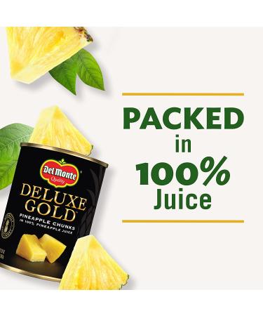 Del Monte Deluxe Gold Pineapple Chunks in 100% Juice - 20 oz Can | Canned Fruit - Buy Online on GoSupps.com