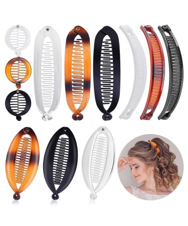 Sibba 12 Pieces Banana Hair Clips for Women Girls - Large Vintage Combs for Thick Curly Hair - Fishtail Clip Ponytail Holder - 12PCS - Buy Online on GoSupps.com