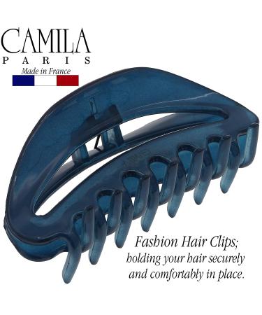 Camila Paris CP3125 French Hair Clip for Women - Blue 3.5 Inch - Luxury Ladies Hair Claw Jaw Clip - Strong Hold No Slip Grip Clamp - Made in France - Stylish & Durable Hair Accessory - Buy Online on GoSupps.com