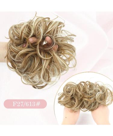F27/613# 35g Messy Bun Hair Piece | Curly Wavy Scrunchies Extension for Women | Synthetic Chignon Updo Accessory for Girls - Buy Online on GoSupps.com
