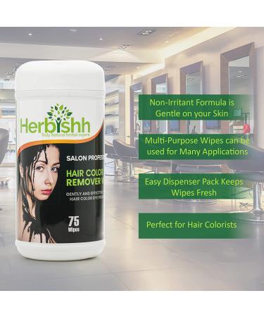 Herbishh Hair Color Stain Remover Wipes - Skin Friendly Formula - 75 Wipes - Safe & Easy Hair Color Remover - Buy Online on GoSupps.com