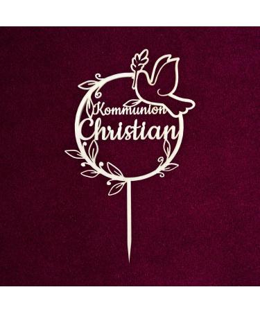 Personalized Wooden Cake Topper | Custom Name Decorations for Birthdays Weddings Baptisms & Communions - Perfect Cake Decoration - Buy Online on GoSupps.com