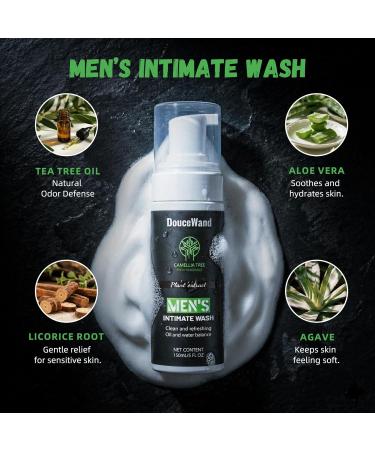 DOUCEWAND Men's Intimate Wash pH Balanced Foaming Tea Tree Groin Cleanser Odor Control with Agave & Licorice Refreshing Body Wash 5 Fl Oz - Buy Online on GoSupps.com