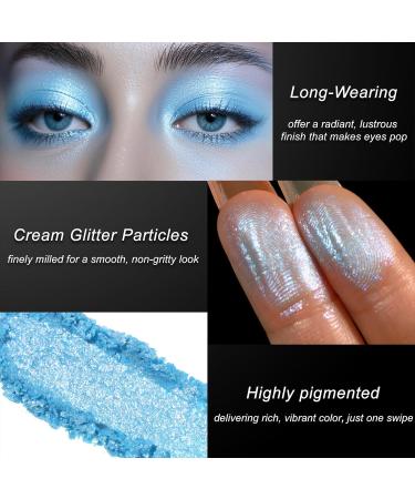 Ombre paupi res unique cr me chatoyante bleu m tallis haute pigment monochrome palette de fards paupi res m langeables scintillants paillettes longue dur e de vie mini maquillage naturel - Buy Online on GoSupps.com