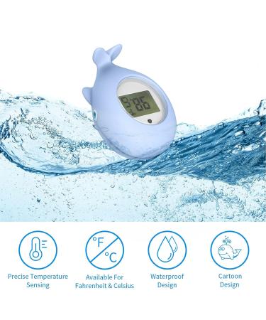 Whale Shaped Baby Bath Thermometer with Silent Alarm - Safe Water Temperature for Kids - Buy Online on GoSupps.com