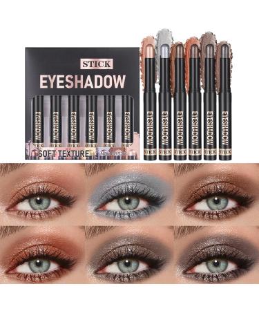  G n rique Eyeshadow Stick | 6 Pieces Cream Crayer Feed Shadow Set - Matte Lightner Brightner Emp-proof Pens Applicator Makeup Set for Girls Travel for Girls - Buy Online on GoSupps.com