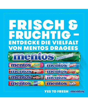 Mentos Kaubonbons Spearmint - Vegan Dragees for Fresh Breath | 40-Pack Multipack Candy - Buy Online on GoSupps.com