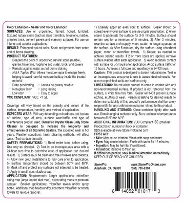 Stone Pro Color Enhancer Wet Look Sealer - Premium Gallon for Stunning Stone Finish | International Shipping Available - Buy Online on GoSupps.com