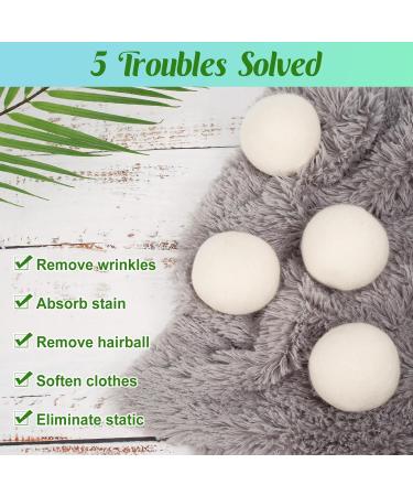 Partideal 6 Pack Wool Tumble Dryer Balls for Laundry Reduce Drying Time Wrinkles & Static Cling 100% New Zealand Sheep Wool Natural Organic Fabric Softener Handmade and Reusable 7cm 40g - Buy Online on GoSupps.com