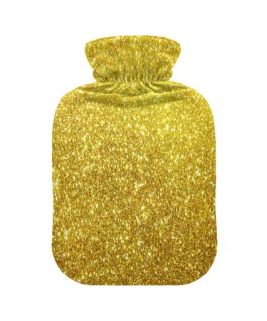 Glitzer Gold Galaxy Star Warm bottle with cover 2 l transparent heat bottle of hot cold compress ideal for cramps back shoulder pain relief children men women hand foot warmers
