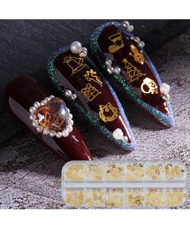 NICENEEDED 2 Boxes Christmas Nail Art Sequins 3D Snowflake Snowman Bell Elk Design Nail Glitters Holographic Laser Gold Xmas Nail Art Flakes for Christmas Party Nail Decoration - Buy Online on GoSupps.com