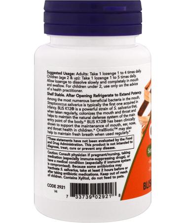 Now Foods OralBiotic 60 Lozenges - Probiotic Support for Oral Health - Buy Online on GoSupps.com