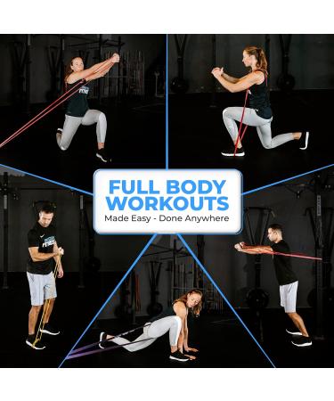 Pull Up Resistance Bands Set for Strength & Flexibility Training by Iron Core Fitness - Includes eBooks & Workout Chart - 4 Set in Purple Black Red Yellow - Buy Online on GoSupps.com