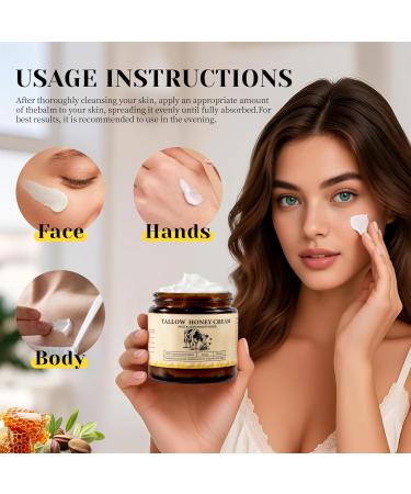 2Bmagic Beef Tallow Honey For Skin Balm - Crema Cebo De Res Original For Body & Face Moisturizer, Vintage Traditions Tallow Cream Organic Grass Fed Beef Tallow & Raw Honey - Buy Online on GoSupps.com