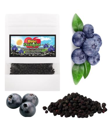 Bite & Delight 100g Crunchy Delicious and Healthy Freeze Dried Blueberries Ideal for a Snack or Balanced Diet Doypack